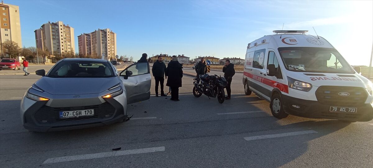 Karaman'da cip ile motosikletin çarpıştığı kazada bir kişi yaralandı
