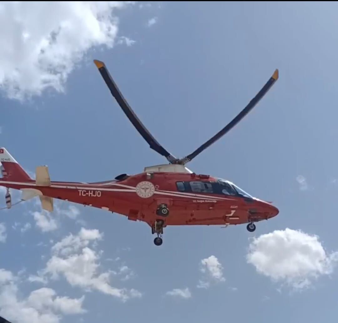 Konya'da hava ambulansı kalp krizi geçiren hasta için havalandı