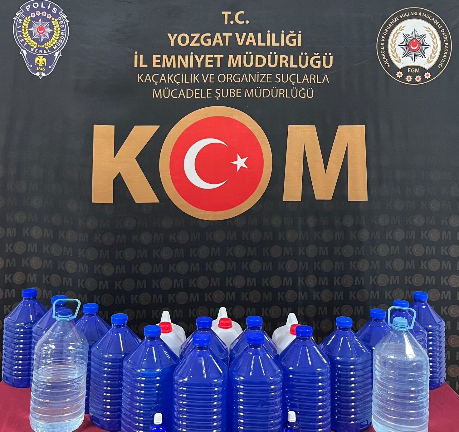 Yozgat'ta 85 litre etil alkol ele geçirildi