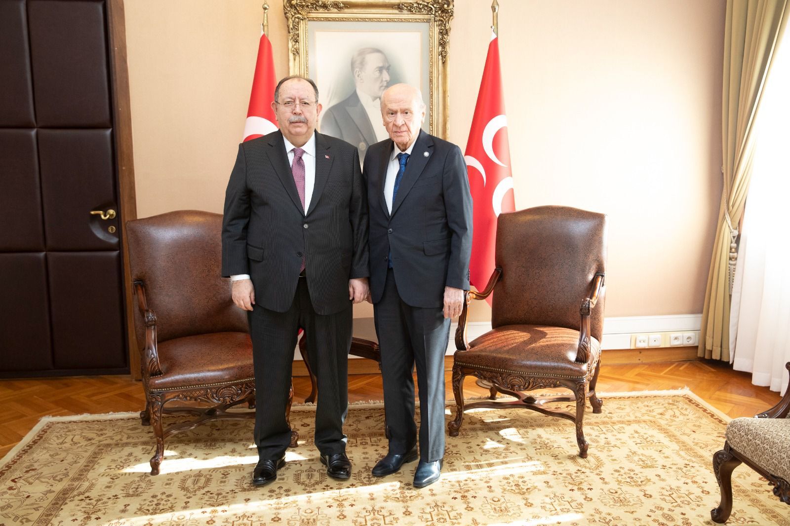 YSK Başkanı Yener'den TBMM Başkanı Kurtulmuş ve MHP Genel Başkanı Bahçeli'ye veda ziyareti