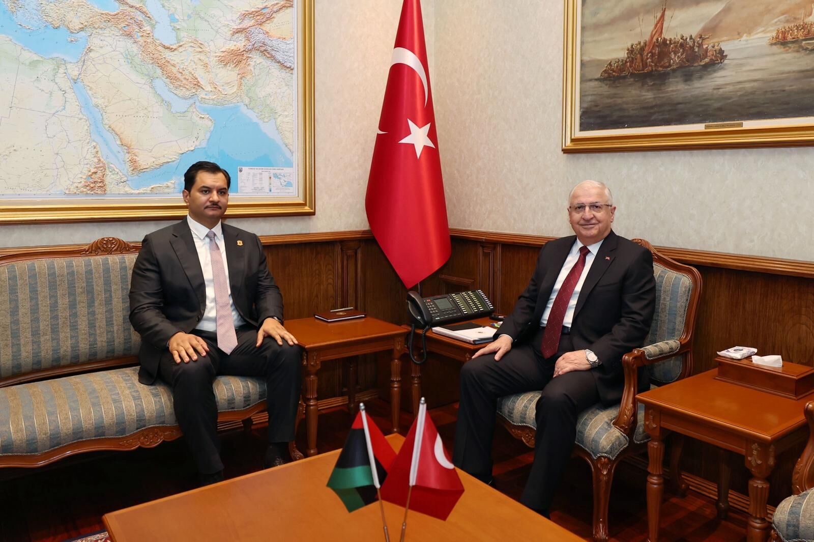 Bakan Güler, Libya Ulusal Ordusu Genel Komutan Yardımcısı Orgeneral Hafter'i kabul etti