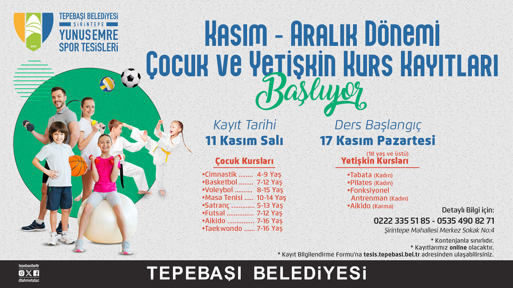 Tepebaşı'nda kurslar başlıyor