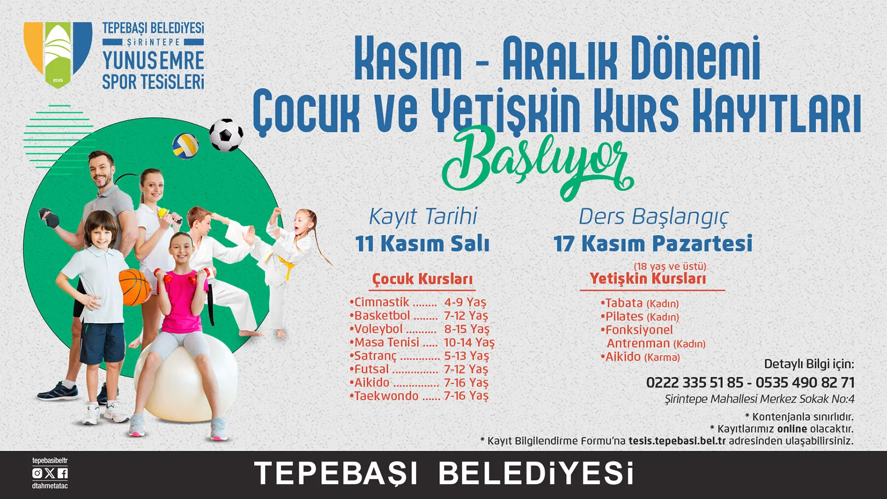 Tepebaşı'nda kurslar başlıyor