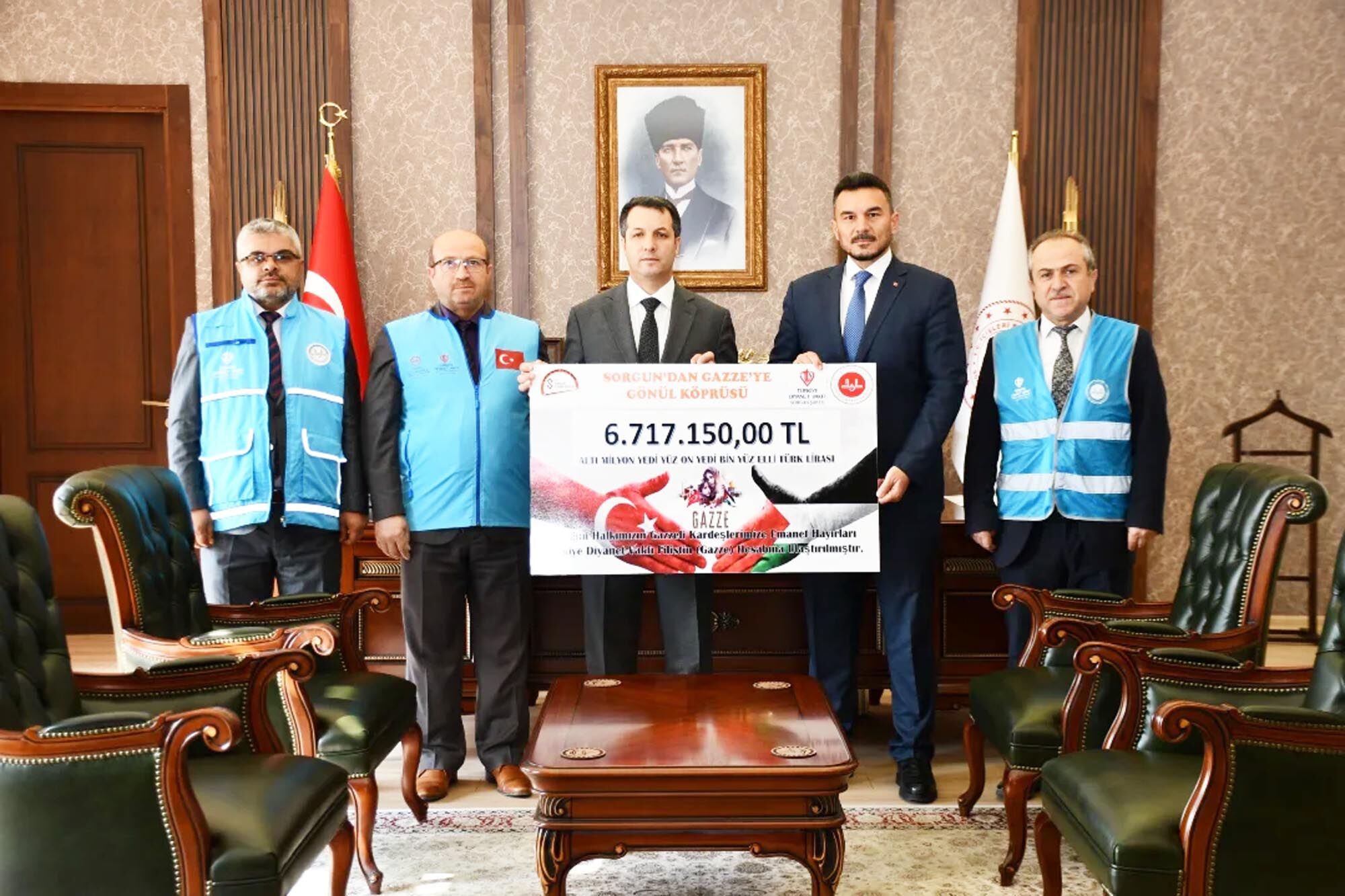 Sorgun Müftülüğünden Gazze'ye 6 milyon 717 bin lira yardım