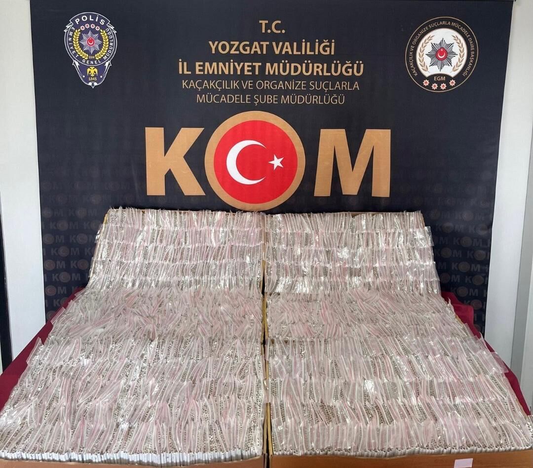 Yozgat'ta 33 bin makaron ele geçirildi