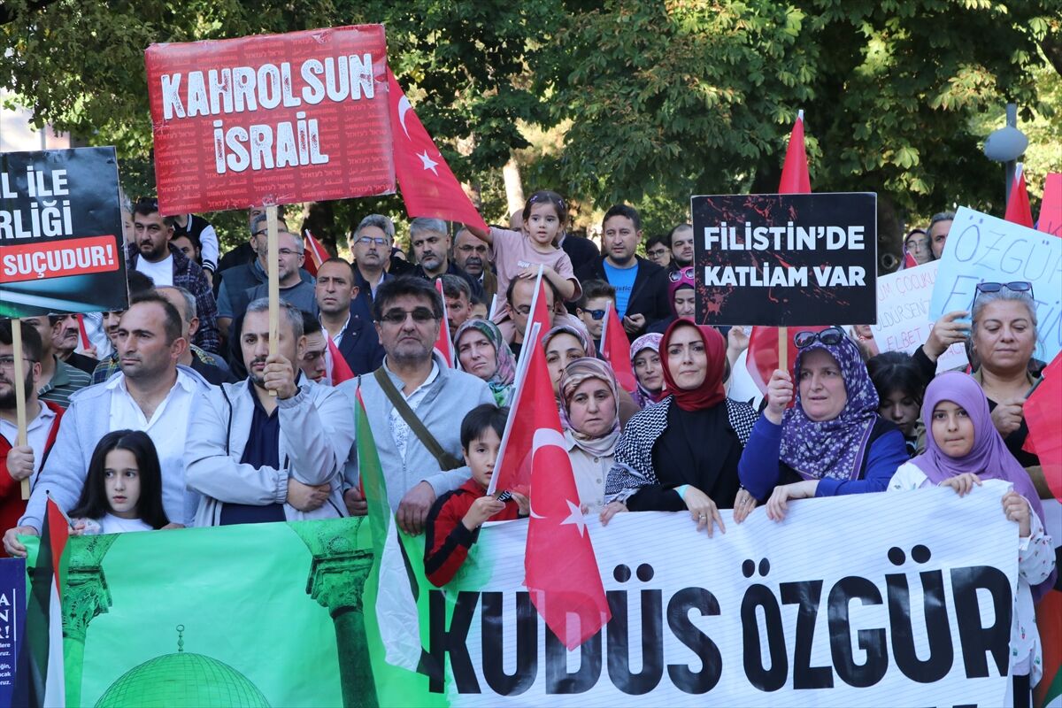 Çankırı'da, Küresel Sumud Filosu'na destek gösterisi düzenlendi