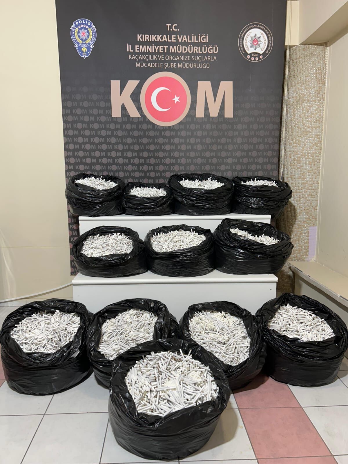Kırıkkale'de 57 bin 340 makaron ele geçirildi