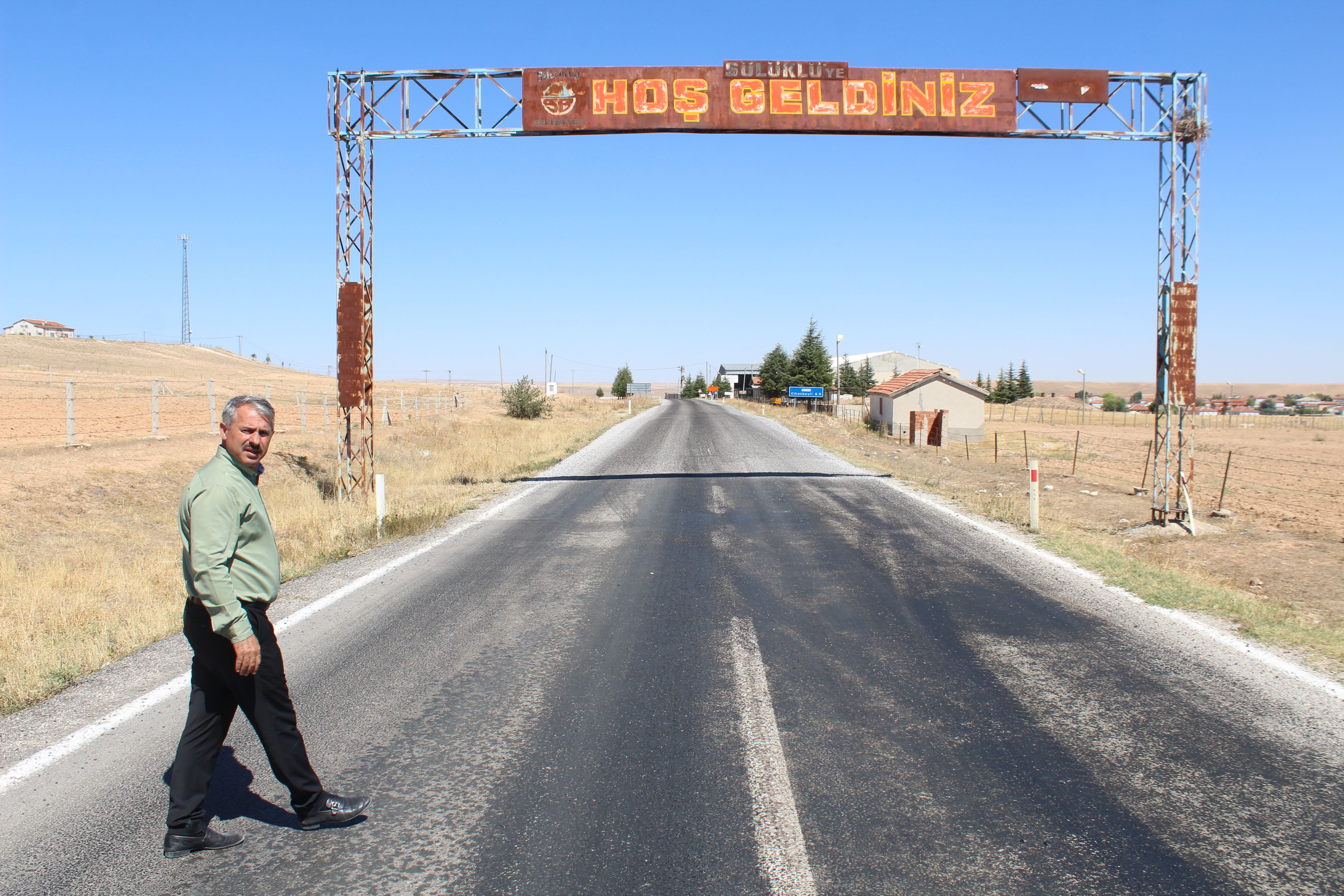 Yunak Belediye Başkanı Günaltay, yapımı tamamlanan Sülüklü-Cihanbeyli kara yolunu inceledi