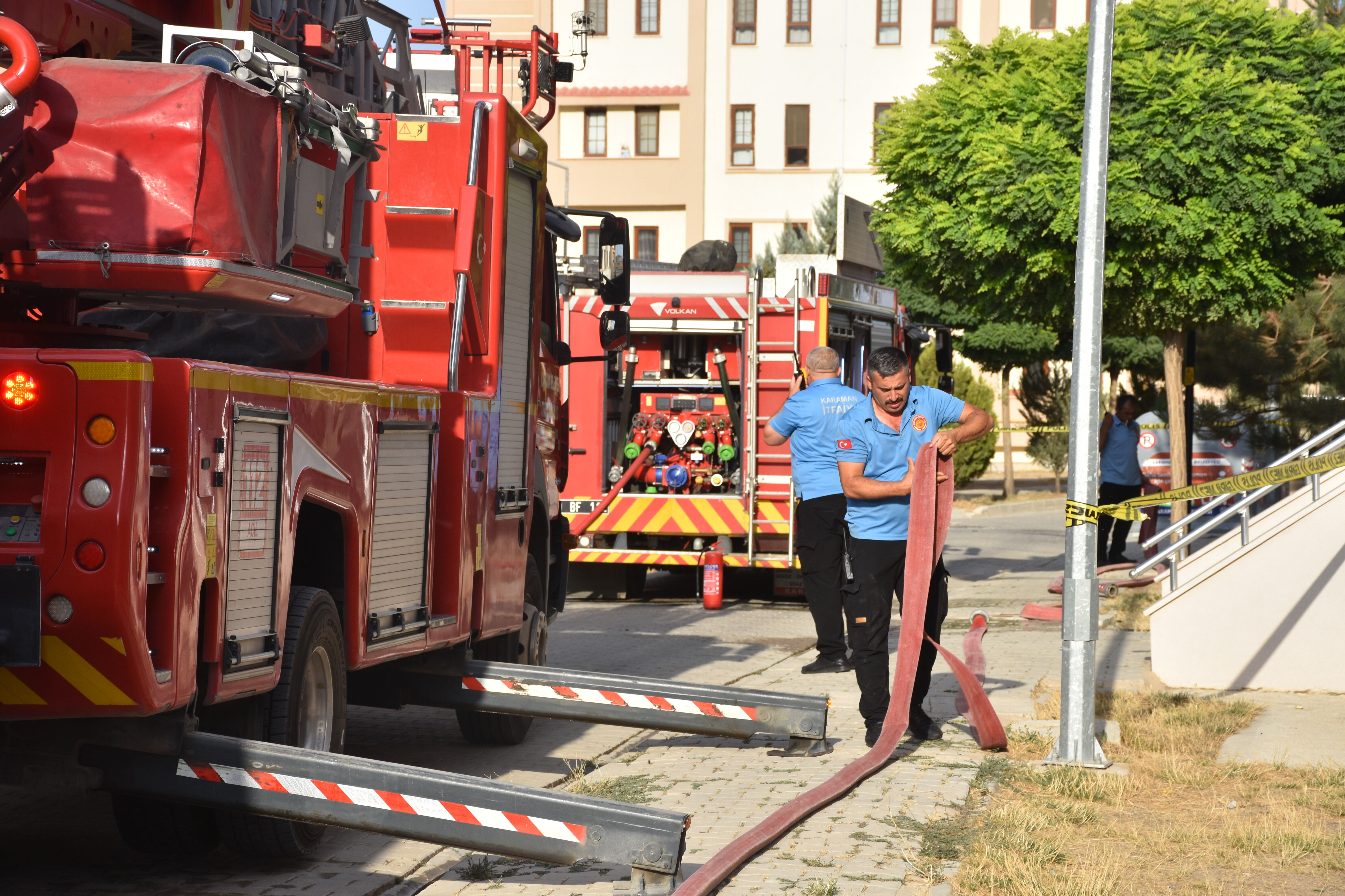 Karaman'da apartmanda çıkan yangın söndürüldü