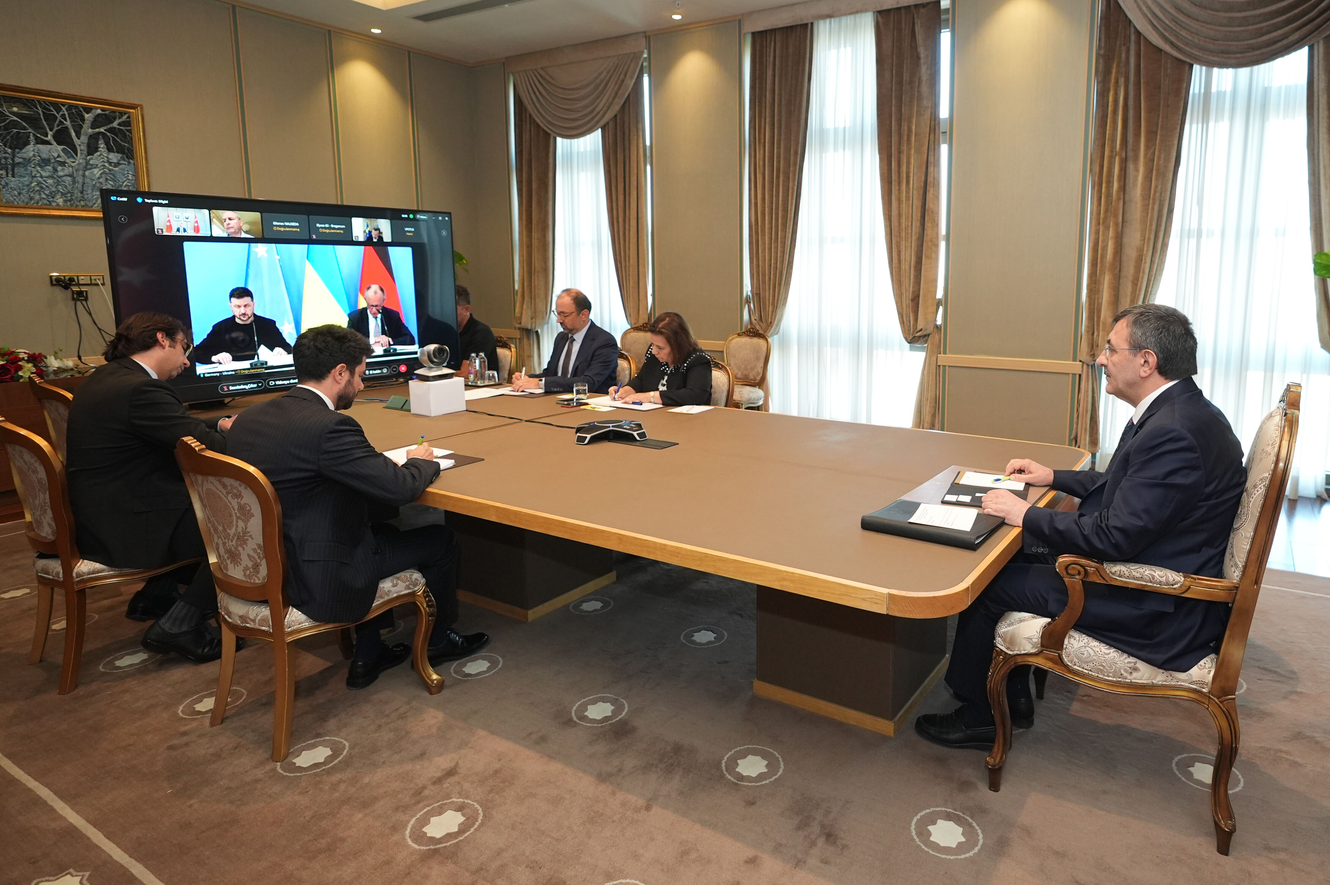 Cumhurbaşkanı Yardımcısı Yılmaz, Ukrayna konusundaki 'Gönüllüler Koalisyonu Liderler Zirvesi'ne katıldı