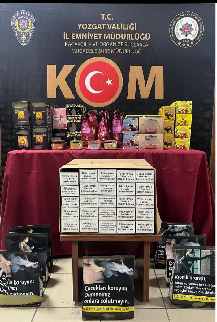 Yozgat'ta 15 bin 650 makaron ele geçirildi