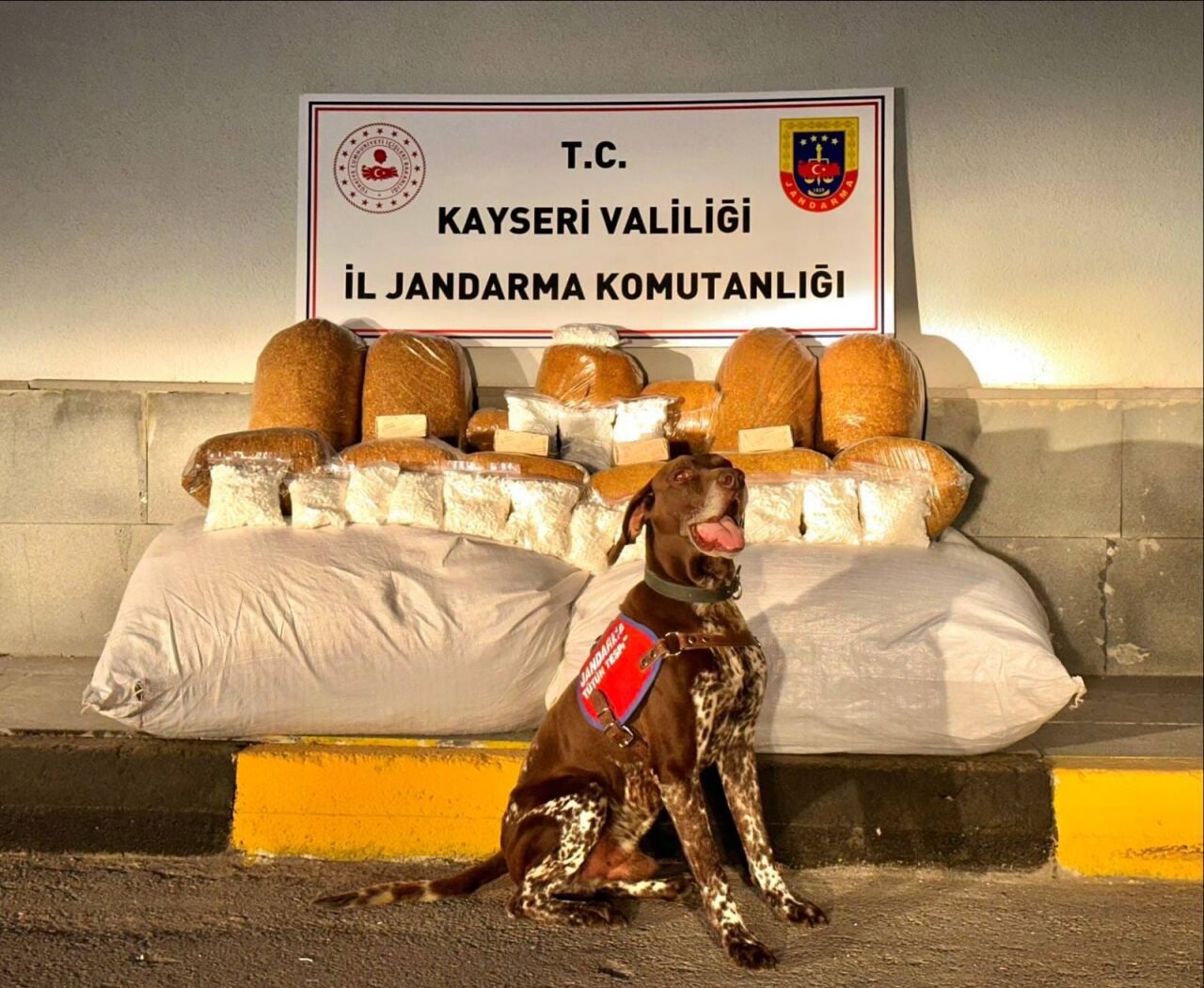 Kayseri'de yolcu otobüsünde 450 kilogram kaçak tütün ele geçirildi