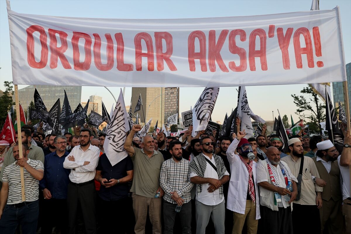 Başkentte, İsrail'in Gazze'ye yönelik saldırıları protesto edildi