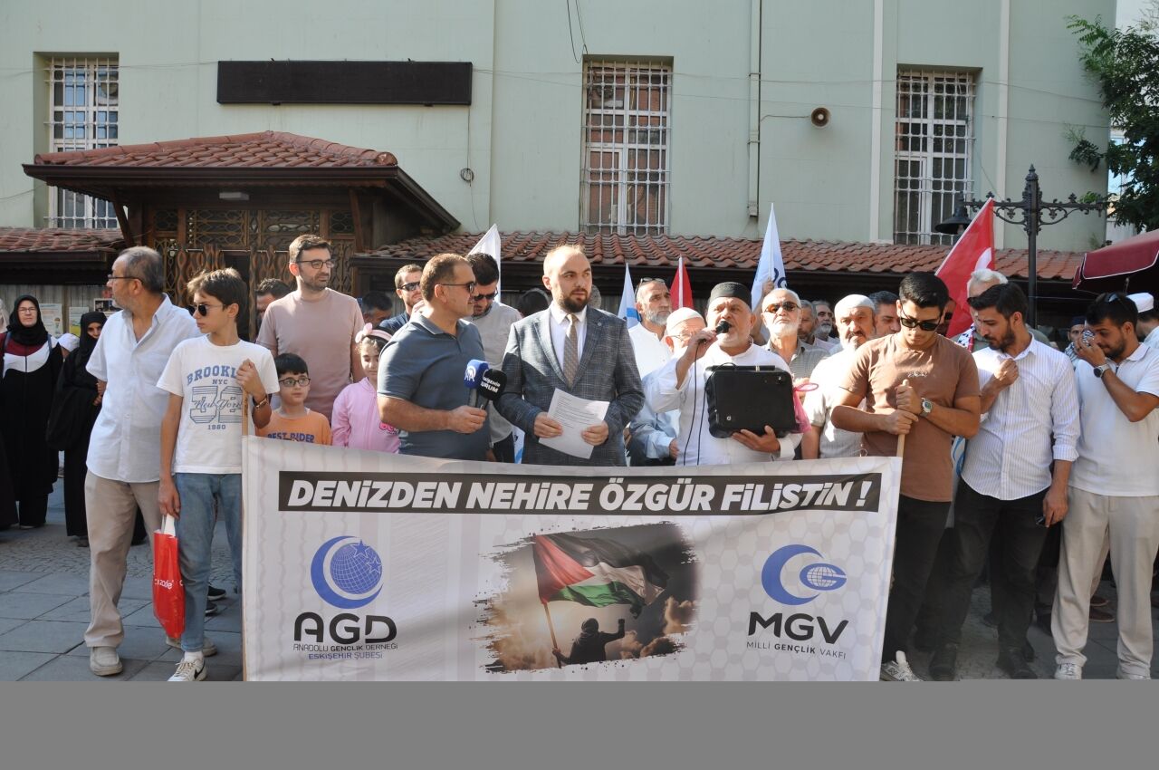 Eskişehir'de İsrail'in Gazze'ye yönelik saldırıları protesto edildi