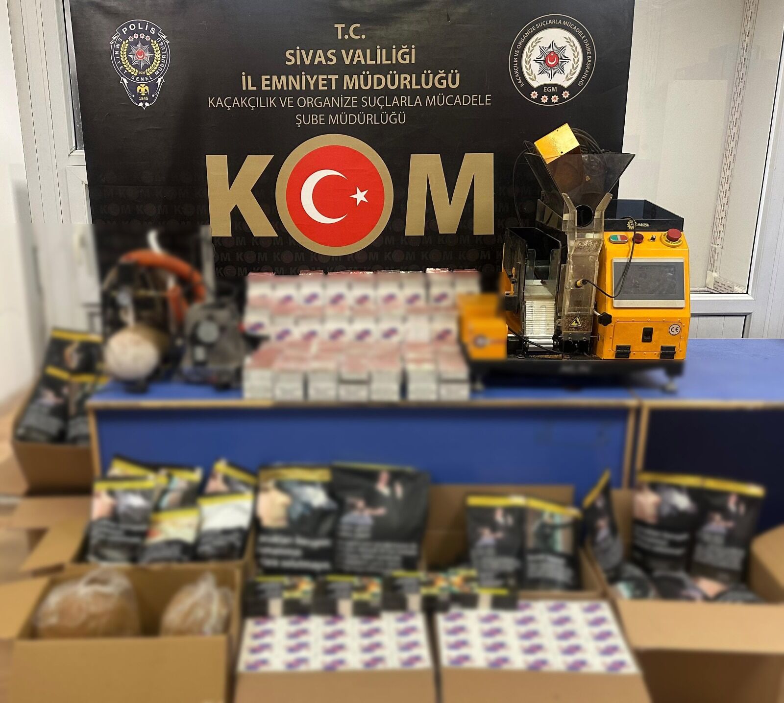 Sivas'ta 94 bin 960 makaron ele geçirildi