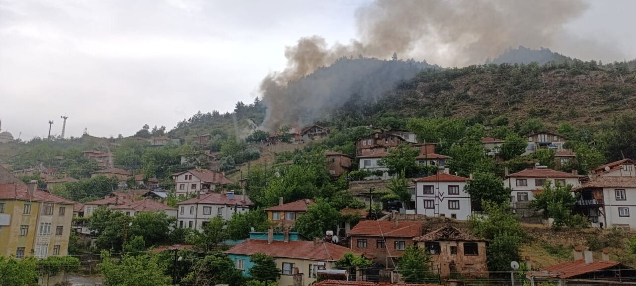 Nallıhan'da çıkan yangında iki ev hasar gördü