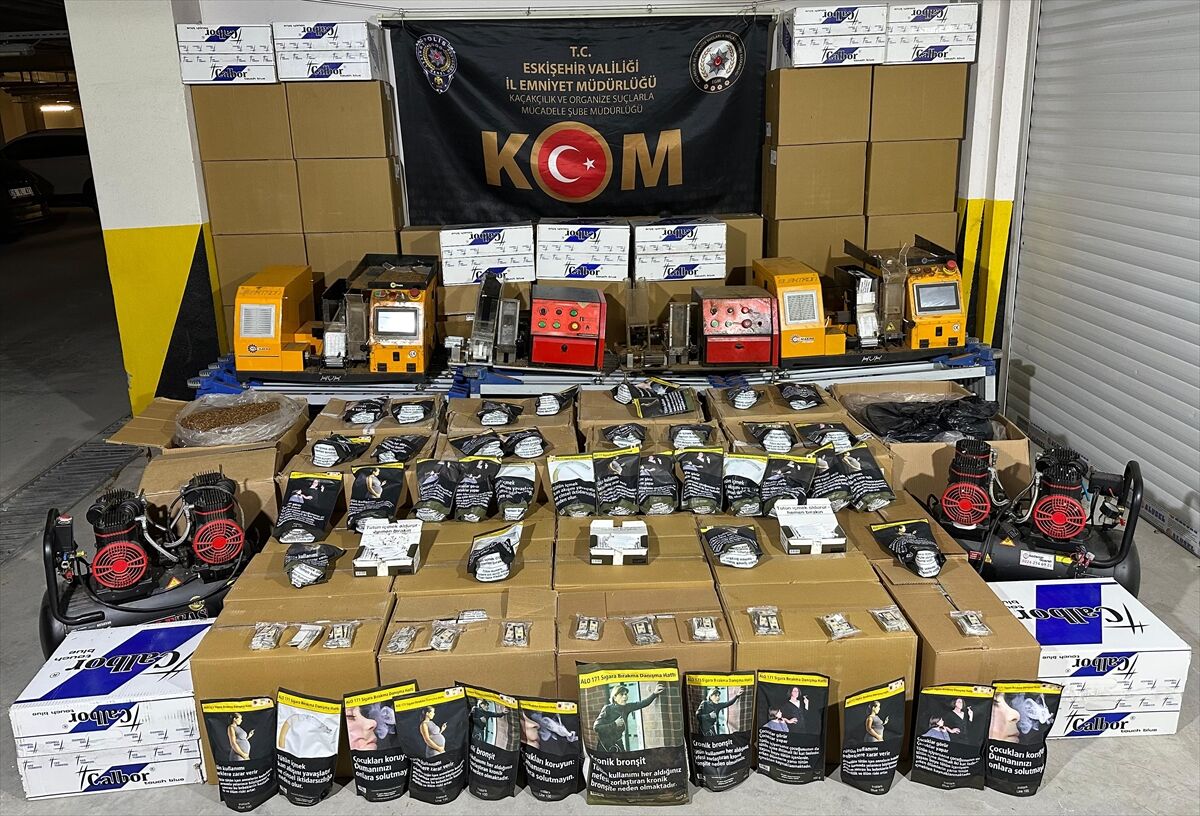 Eskişehir'de 584 bin makaron ele geçirildi
