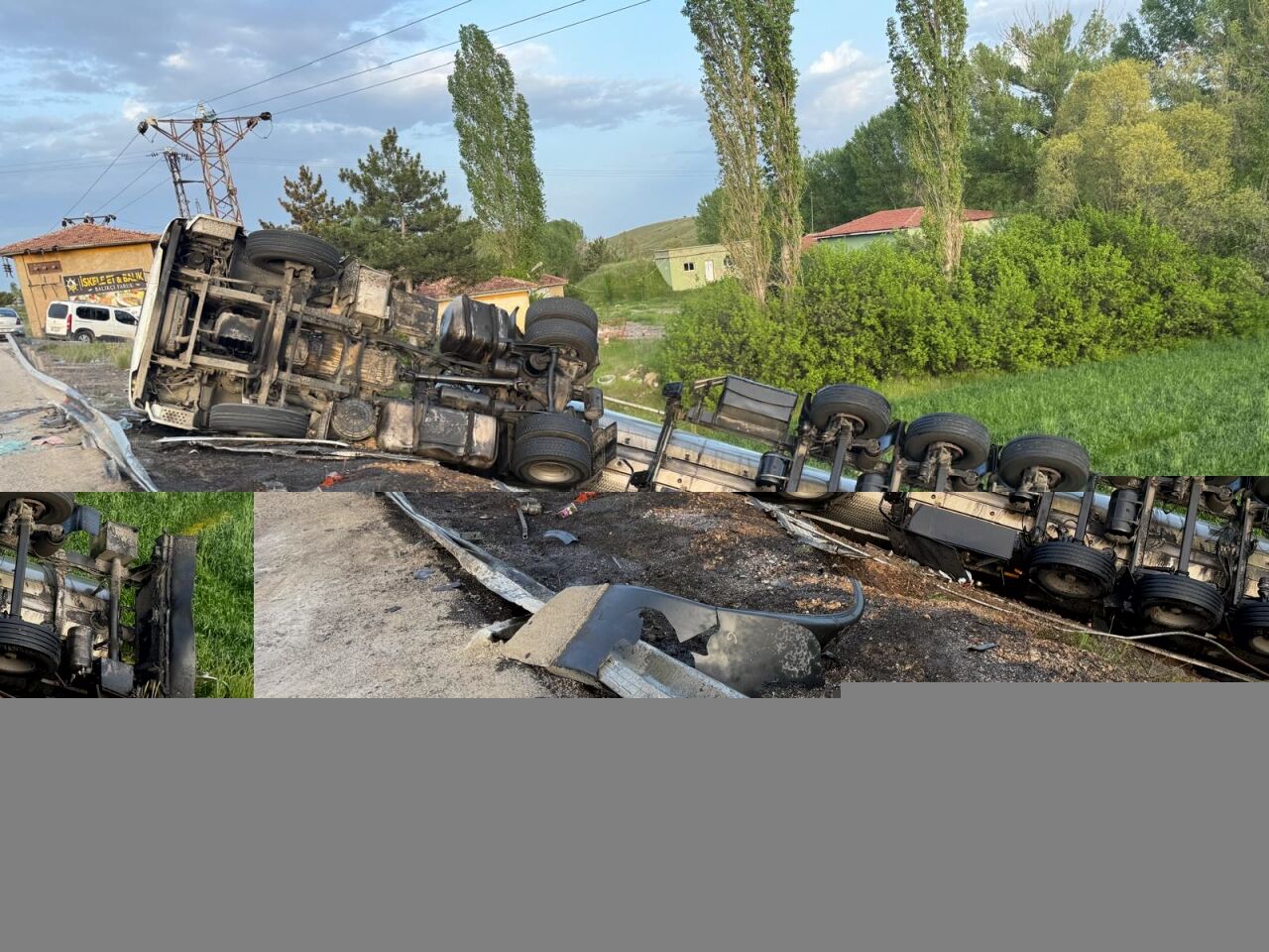 Yozgat'ta devrilen tankerin sürücüsü yaralandı