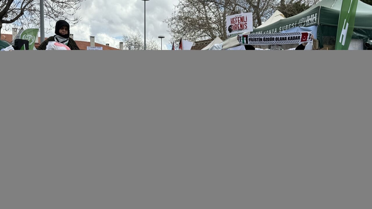 Konya'da İsrail'in Gazze saldırıları protesto edildi