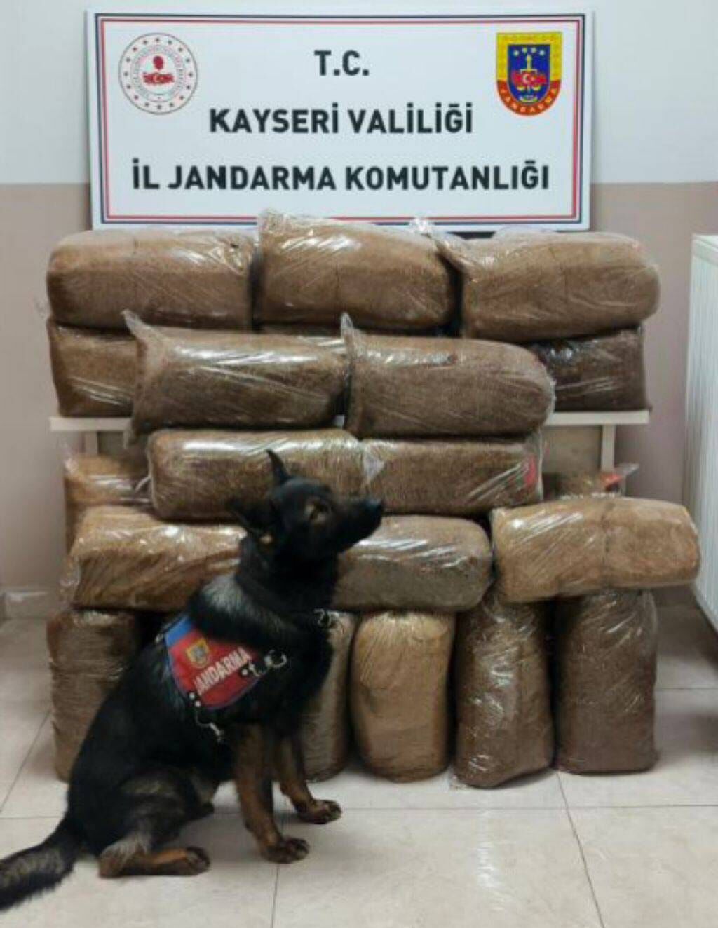 Kayseri'de 228 kilogram kaçak tütün ele geçirildi