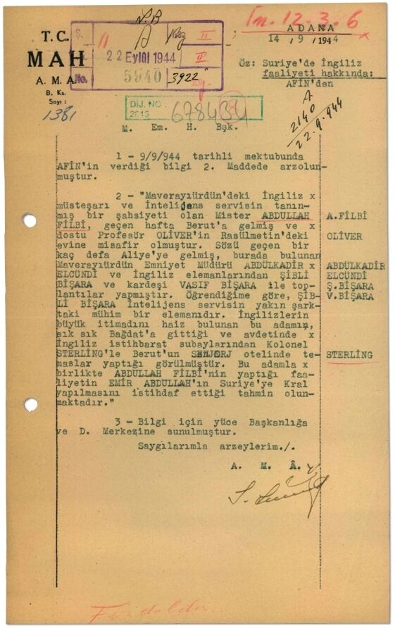 MİT, İngiliz istihbaratçı Philby'nin Ürdün'deki faaliyetine ilişkin raporu paylaştı