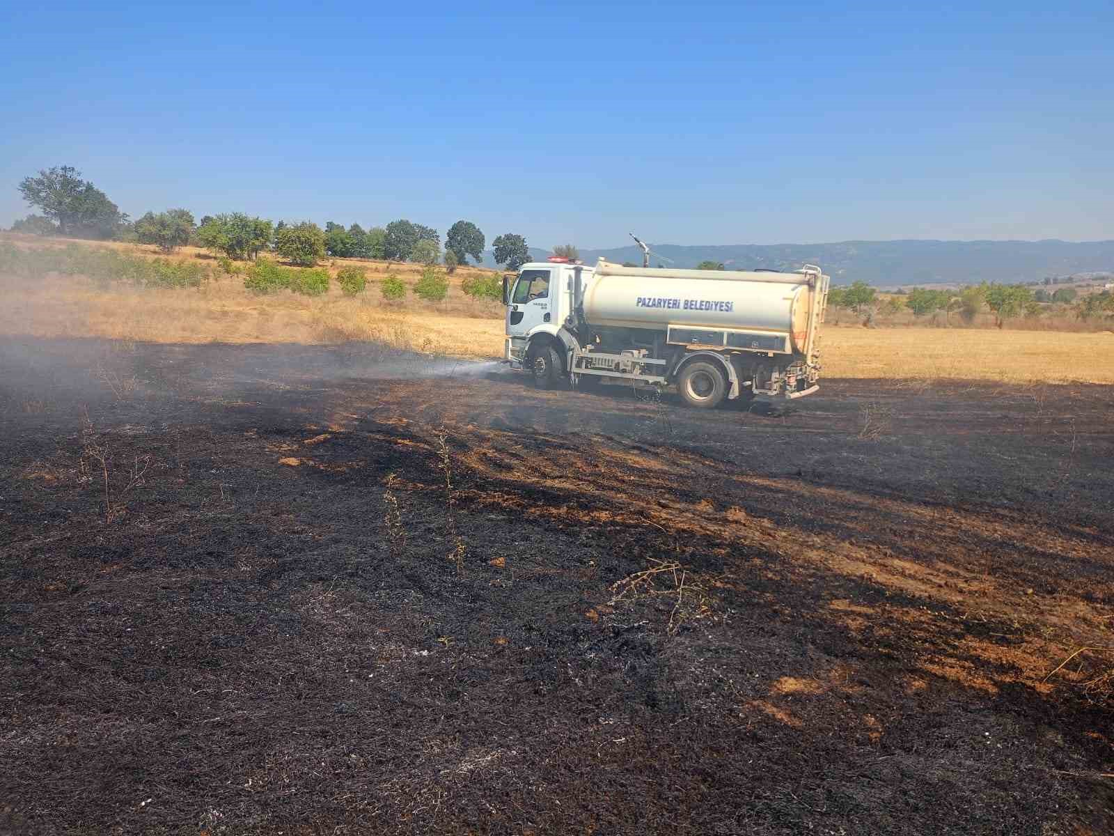 Anız yangını makilik alana sırçadan söndürüldü
