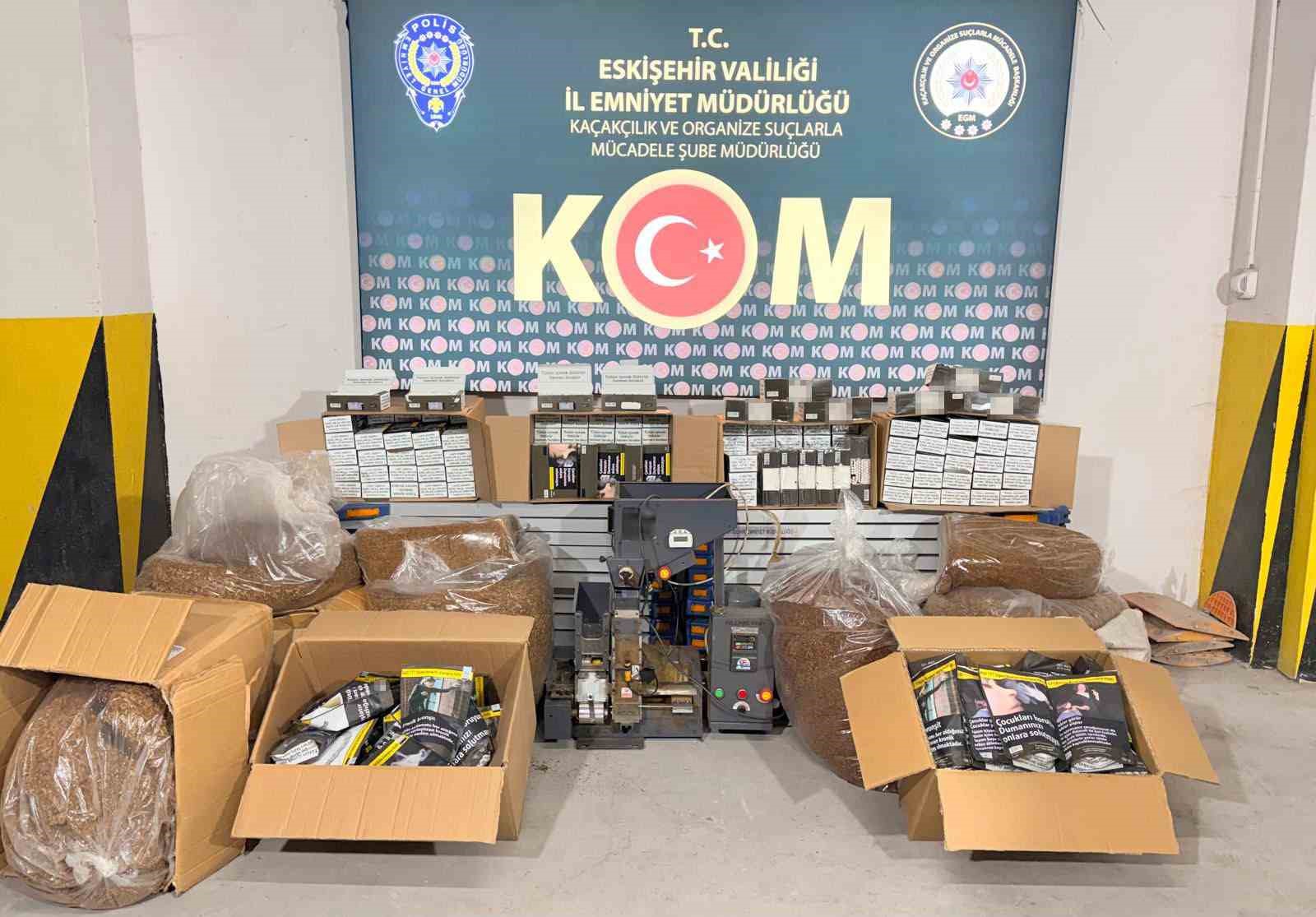 Eskişehir’de kaçak tütün ve alkol operasyonu