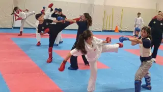 Genç sporcular haftanın 6 günü karate yapıyor